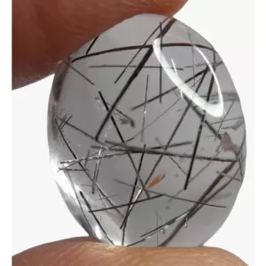 Quartzo Turmalinas Pretas Lapidação Oval 22ct P/ Jóia 6041 L
