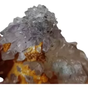 Mini Pinha De Ametista Sobre Quartzo Peça De Coleção M2124