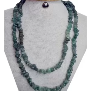 Colar Quartzo Verde Artesanal Pedras Cascalho Tamanho 90cm