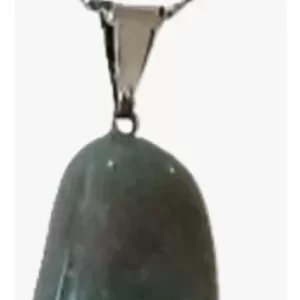 Colar Aço Com Pingente Em Pedra Natural Quartzo Verde V840