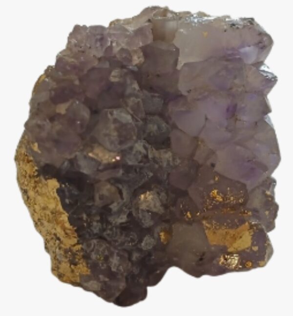 Ametista Aura Gold Pedra Natural com Folheado à Ouro Am-1001